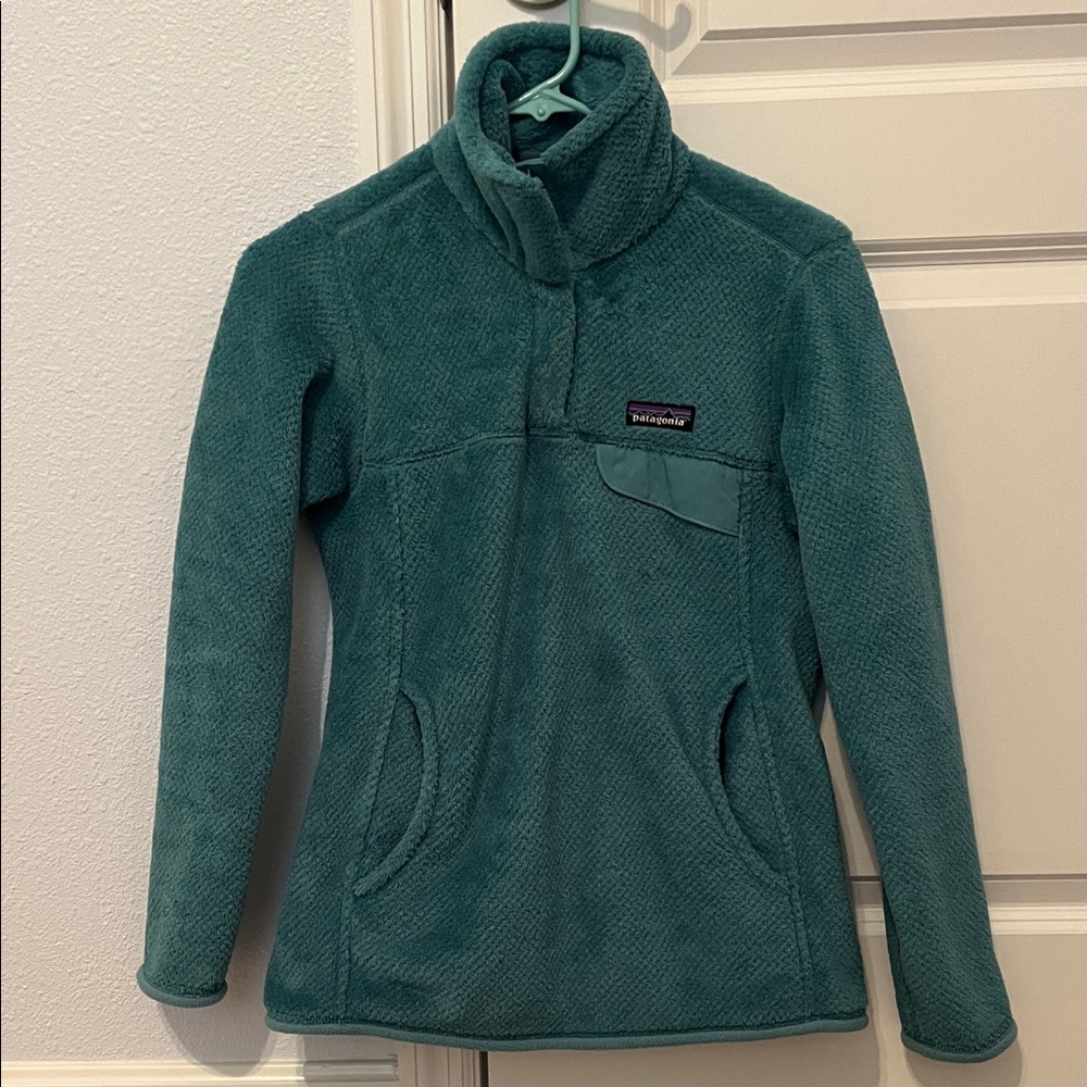 Patagonia Teal Fleece Quarter Pullover